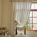 Living Blackout Cotton Linen Semi Sheer Curtain